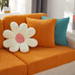 Sunflower Jacquard Fleece Stretchable Cushion Cover, Non-Slip Furniture Covers for Pets, L Shaped Couch Cushion Covers