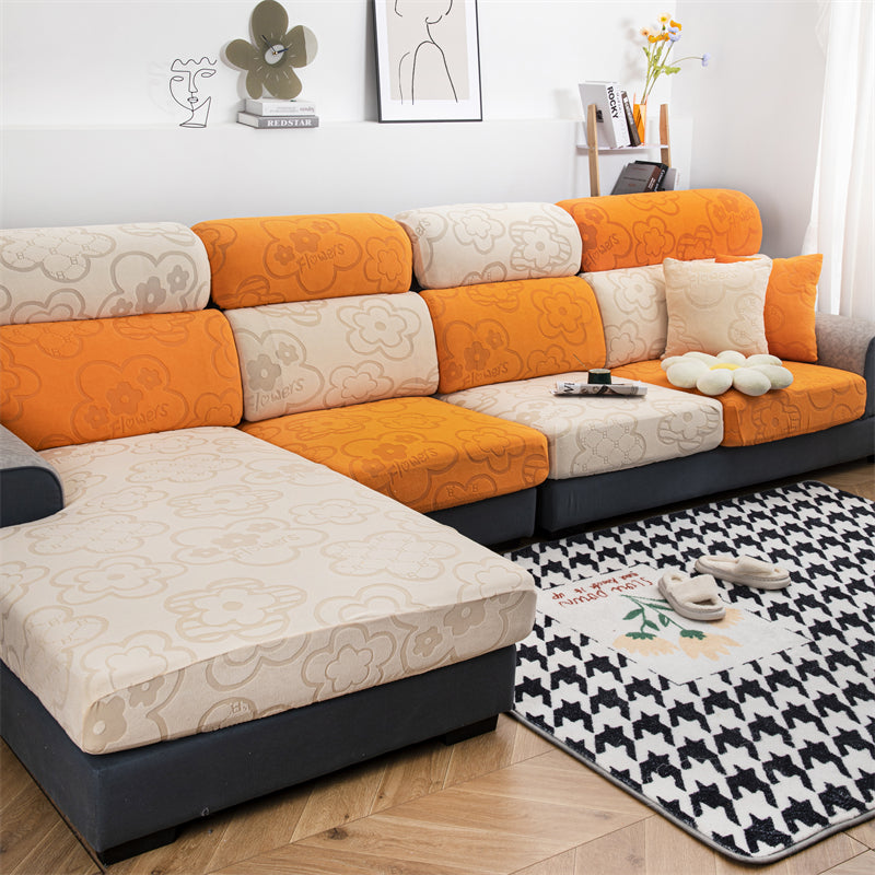 Slipcover KAS Sofa Cover Protector All Season Dustproof and Elastic Sunflower Couch Cushion Cover