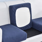 Elastic L-Shaped Sofa Slipcover for Living Room, Velvet Plush Couch Covers for Chaise Longue Seats